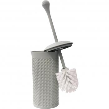 JVL Droplette Design Plastic Toilet Brush, Ice Grey
