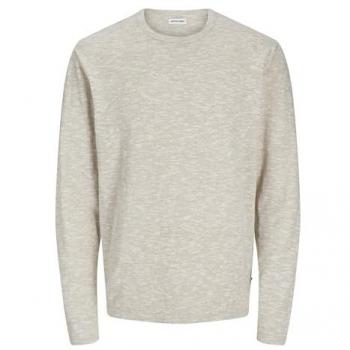 Jack & Jones Strickpullover für Männer M – weißes Baumwoll-Leinen-Mix