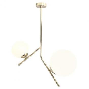 LICHT-ERLEBNISSE Deckenlampe Glas Metall E14 in Gold Weiß Kugel Schirm Modern