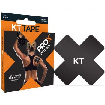 KT Tape ProX 15 Patch Pre-Cut Synthetic Kinesiology Tape, Jet Black