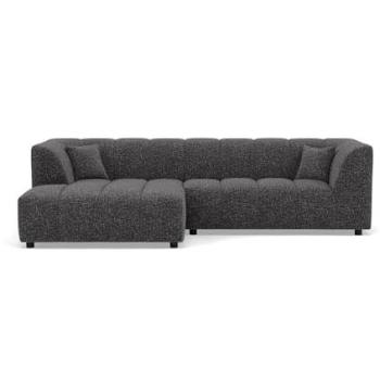 Canapé Curtis d'angle gauche 4 places avec accoudoirs - Gris foncé