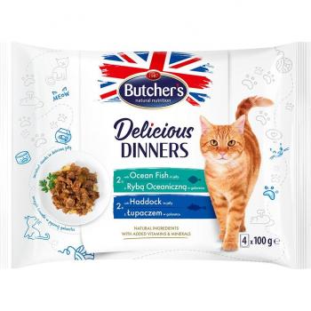 Cibo umido per gatti Butcher's Delizioso Pesce - Confezione mista 64 x 100 g