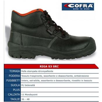 Scarpe Antinfortunistiche Alta in Pelle S3 SRC Cofra Linea First 42