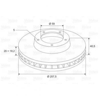 Disque de frein VALEO 186589 pour PEUGEOT 806
