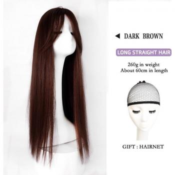 Peluca de cosplay LANLAN, cabello sintético, resistente a altas temperaturas, recta, color negro