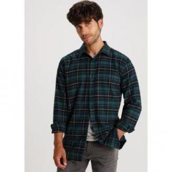 Camisa Six Valves manga larga cuadros