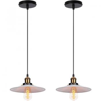 Edelweiß‑Hängelampe 2‑Stück – Edison‑Art Kronleuchter, Ø22 cm, E27 Fassung