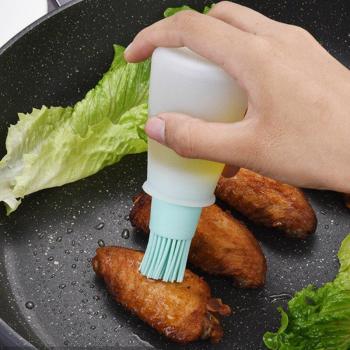 Bouteille alimentaire en silicone, bouchon hermétique, brosse BBQ résistante