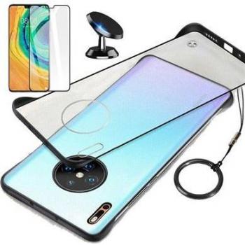 Cristal Full Cover 5D + Funda Bumper Invisible + Soporte Magnético Huawei Mate 30 5G