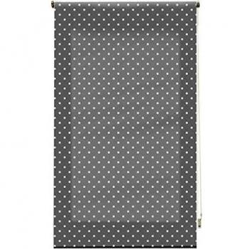 Estor Enrollable Premium Blindecor - Tela Gris con Motas Blancas 160x250 cm
