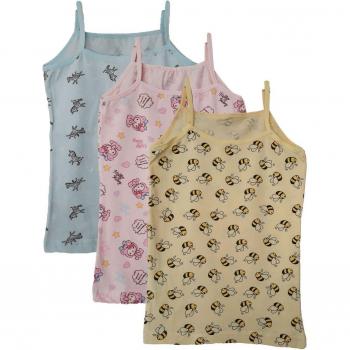 Canottiera multicolore in cotone per bambini, 3 pz, 3-4 anni