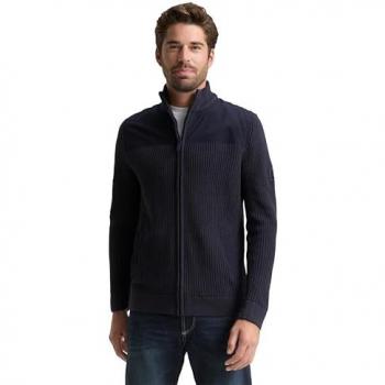 TOM TAILOR Strickjacke L – Sky Captain Blau (60 % Baumwolle / 40 % Polyacryl)