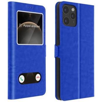 Funda Azul con Ventana Doble para iPhone 12 / 12 Pro