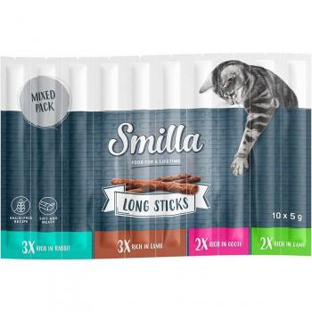 Smilla Long Sticks snacks para gatos 10 x 5 g - Packs mixtos - Pack misto 2 (Conejo, Oca, Cordero y Caza)