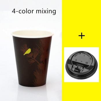 50pcs paper cups for hot and cold drinks with lids