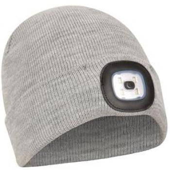 LED Highland Beanie – Soft Knit, Light Grey, Women’s