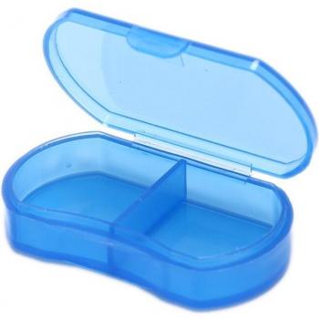 Medicine Organizer - Blue Folding Pill Dispenser with 2 Compartments