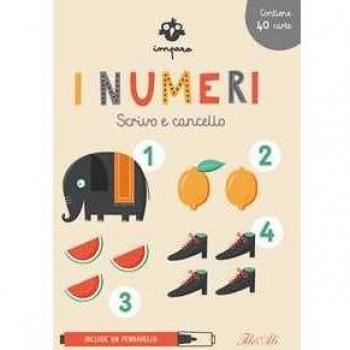 NUMERI SCRIVO E CANCELLO - CON PENNARELLO CANCELLABILE CON 40 CARTE