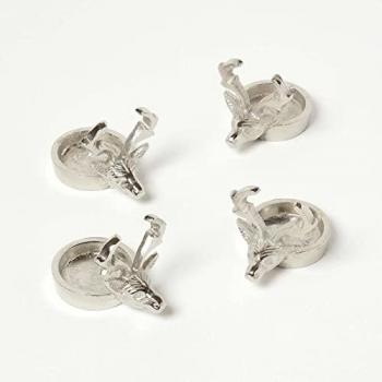 Silver Stag Tea Light Holders Set of 4