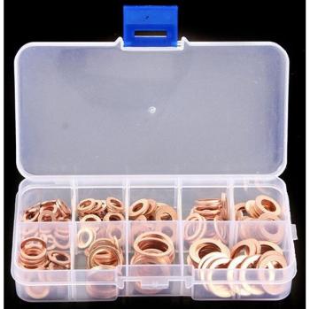 Kit surtido de anillos planos M8-M14 con caja de cobre