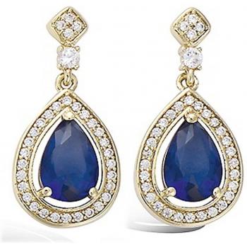Boucles Plaqué Or 'Sissi' saphir doré
