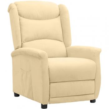 Poltrona Conforto Reclinável Tecido Creme vidaXL
