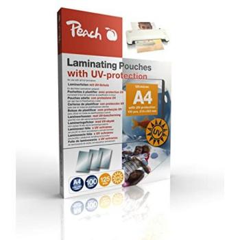 Peach A4 Laminating Pouches, 125 mic, 100 pcs, UV Protected