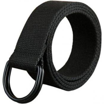 Ceinture d’atelier en toile noire à boucle D, unisex