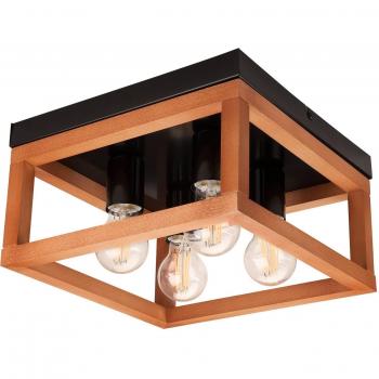 Envostar Phelan 4-Bulb Wood/Black Ceiling Light