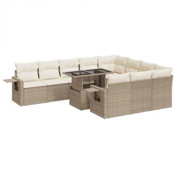 Divano da Giardino 11 pz con Cuscini Beige