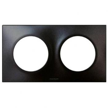 Eur Ohm - Plaque anthracite 2 postes Square