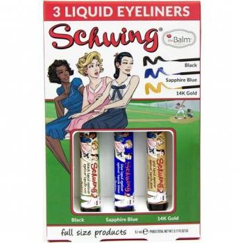 The Balm Occhi Eyeliner & Mascara Schwing Trio Set Eyeliner Liquido Nero 1,7 ml + Eyeliner Liquido Blu Zaffiro 1,7 ml + Eyeliner Liquido Oro 1,7 ml