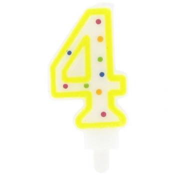 Bougie anniversaire chiffre 4 Fackelmann Rio Party ref. 52580