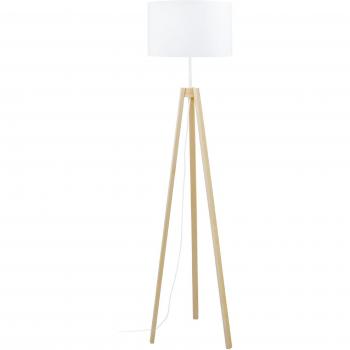 Lampadaire Tosel Viborg en tissu naturel et blanc 35 x 155 cm
