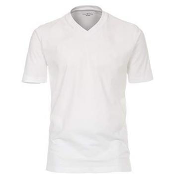 CASAMODA Doppelpack Herren‑T-Shirt V‑Kragen weiß (3 XL) – 100 % Baumwolle