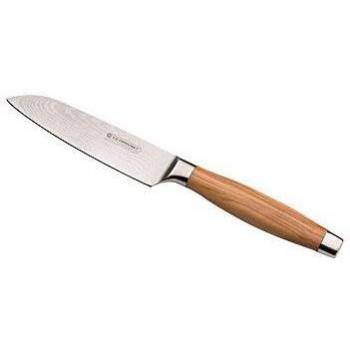 Le Creuset Santokumesser, 13 cm, Damaststahl, Olivenholzgriff