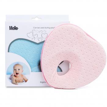Almohada para Bebé por Mello: Almohada Ortopédica para Bebés y Niños, Prevención del Síndrome de la Cabeza Plana, Tela Suave y Respirable, Posición Confortable de la Cabeza, En Forma de Corazón, Apoyacabezas contra la Plagiocefalia