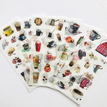 6 Sheets Coffee Decorative Stickers for Journals and Laptops