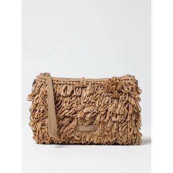 Gianni Chiarini Borsa a Tracolla Marcella in Vera Pelle e Tessuto Intrecciato Naturale