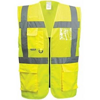 Portwest Madrid Hi Vis Half Mesh Executive Vest Yellow 4XL