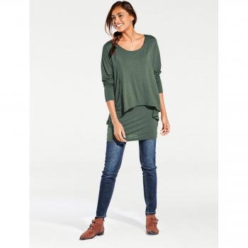 HEINE Damen Rundhalsshirt Viskose-Mix Gr. 48