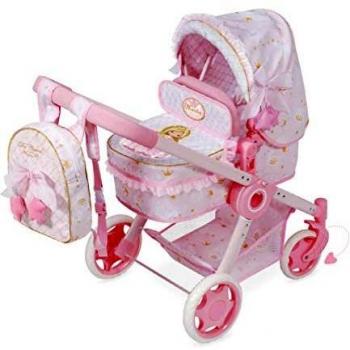 Coche de Muñeca Rosa 3 en 1 Plegable 70 CM