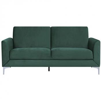 Beliani 3-Sitzer Samtsofa Grün