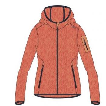 Giacca CMP Melange Knit-Tech Heavy Fleece rosso mélange donna - S