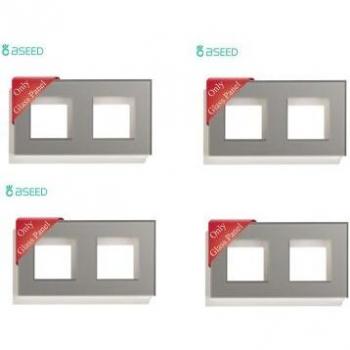 Panneau double verre BGraine – Prise murale 157 mm, standard UE, couleur noire