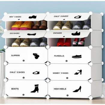 Mobile Scarpiera 10 Cubi con Porta Scarpe Componibile