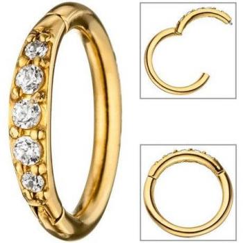 Goldfarbiger Segmentring für Nasenpiercing – JOBO Edelstahl Edition