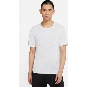 T-shirt de course Nike Dri-Fit Rise 365 pour hommes - Blanc, Argent, Taille L