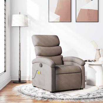 VidaXL Sillón de masaje reclinable de tela Gris oscuro