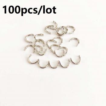 Lot de 50 à 100 pièces d'appâts de pêche U-ring argentés, cuillères pliées 5x7mm